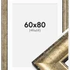 Ramme Saltsjöbaden Antikguld 60x80 cm - Passepartout Hvid 50x70 cm