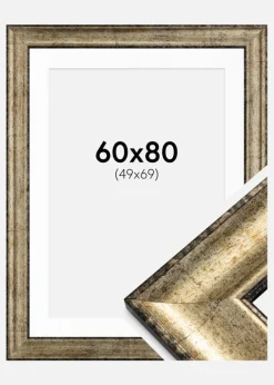 Ramme Saltsjöbaden Antikguld 60x80 cm - Passepartout Hvid 50x70 cm