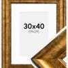 Ramme Saltsjöbaden Guld 30x40 cm - Passepartout Hvid 20x30 cm