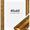 Ramme Saltsjöbaden Guld 40x60 cm - Passepartout Hvid 32,9x48,3 cm (A3+)