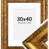 Ramme Saltsjöbaden Guld 30x40 cm - Passepartout Hvid 21x29,7 cm (A4)