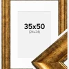 Ramme Saltsjöbaden Guld 35x50 cm - Passepartout Hvid 25x35 cm