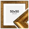 Ramme Saltsjöbaden Guld 50x50 cm - Passepartout Hvid 40x40 cm