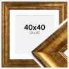 Ramme Saltsjöbaden Guld 40x40 cm - Passepartout Hvid 32x32 cm