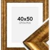 Ramme Saltsjöbaden Guld 40x50 cm - Passepartout Hvid 12x16 inches