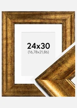 Ramme Saltsjöbaden Guld 24x30 cm - Passepartout Hvid 7x9 inches