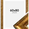 Ramme Saltsjöbaden Guld 60x80 cm - Passepartout Hvid 50x70 cm