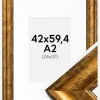 Ramme Saltsjöbaden Guld 42x59,4 cm (A2) - Passepartout Hvid 25x38 cm