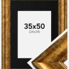 Ramme Saltsjöbaden Guld 35x50 cm - Passepartout Sort 25x35 cm