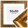 Ramme Saltsjöbaden Guld 50x50 cm - Passepartout Hvid 35x35 cm