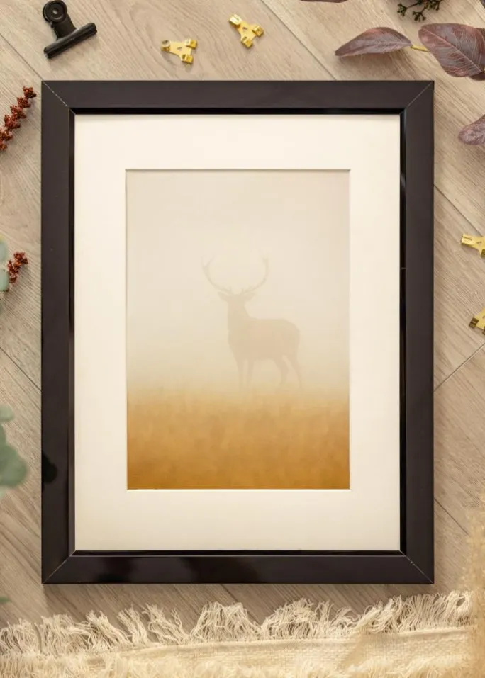 Ramme Åsarna Blank Sort - Valgfri Størrelse (Plexiglas)