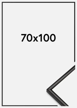 Ramme Scandi Akrylglas Matt Sort 70x100 cm