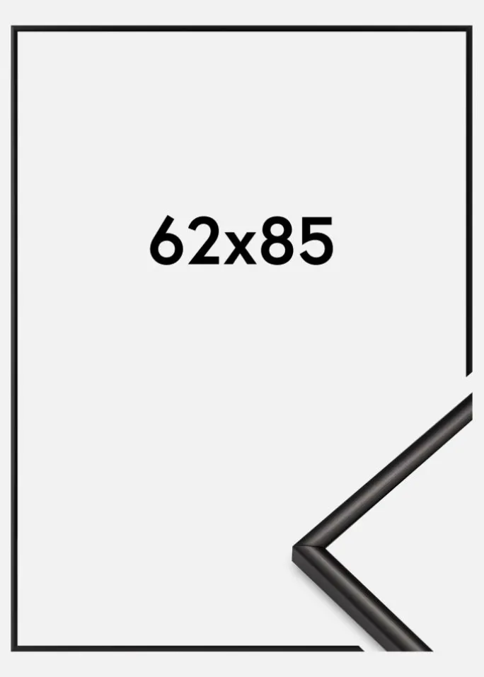 Ramme Scandi Akrylglas Matt Sort 62x85 cm