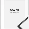Ramme Scandi Mat Sort 55x70 cm - Passepartout Hvid 17x23 inches