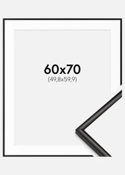 Ramme Scandi Mat Sort 60x70 cm - Passepartout Hvid 20x24 inches