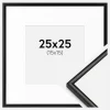 Ramme Scandi Mat Sort 25x25 cm - Passepartout Hvid 16x16 cm