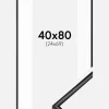 Ramme Scandi Mat Sort 40x80 cm - Passepartout Hvid 25x70 cm
