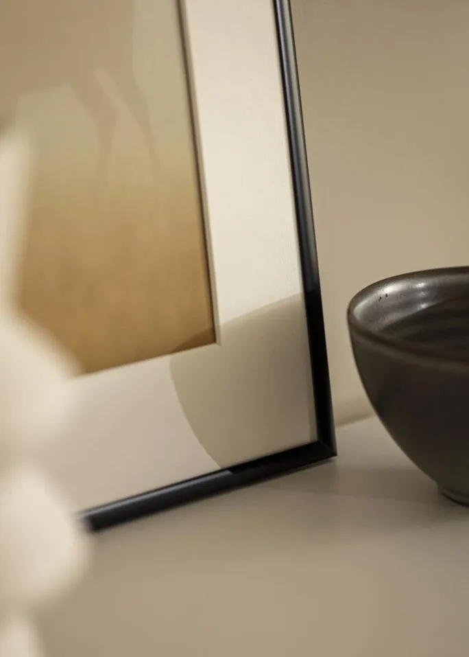 Ramme Scandi Mat Sort 40x80 cm - Passepartout Hvid 25x70 cm