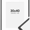Ramme Scandi Matt Sort 30x40 cm - Passepartout Hvid 21x29,7 cm (A4)