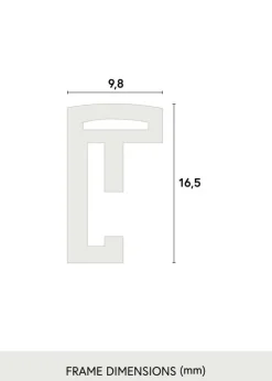 Ramme Scandi Matt Sort 50x70 cm - Passepartout Hvid 33x56 cm