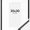 Ramme Scandi Matt Sort 20x30 cm - Passepartout Hvid 10x20 cm