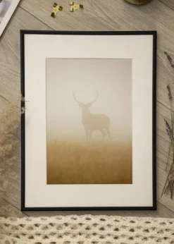 Ramme Scandi Matt Sort 30x40 cm - Passepartout Hvid 8x12 inches