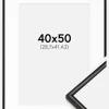 Ramme Scandi Matt Sort 40x50 cm - Passepartout Hvid 29,7x42 cm (A3)