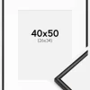 Ramme Scandi Matt Sort 40x50 cm - Passepartout Hvid 27x35 cm