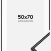 Ramme Scandi Matt Sort 50x70 cm - Passepartout Hvid 16x24 inches