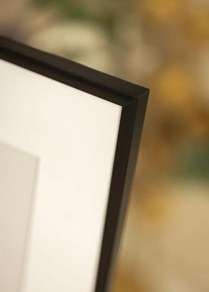 Ramme Scandi Matt Sort 70x100 cm - Passepartout Hvid 59,4x84 cm (A1)