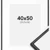 Ramme Scandi Matt Sort 40x50 cm - Passepartout Hvid 27,5x37 cm
