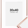 Ramme Scandi Rosaguld 30x40 cm - Passepartout Hvid 21x29,7 cm (A4)