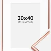 Ramme Scandi Rosaguld 30x40 cm - Passepartout Hvid 8x12 inches