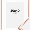 Ramme Scandi Rosaguld 30x40 cm - Passepartout Hvid 20x30 cm