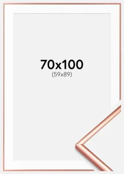 Ramme Scandi Rosaguld 70x100 cm - Passepartout Hvid 60x90 cm