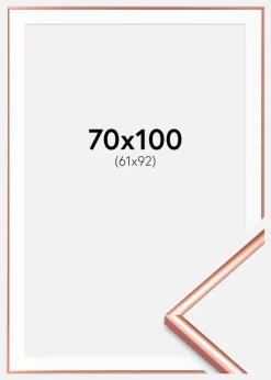 Ramme Scandi Rosaguld 70x100 cm - Passepartout Hvid 62x93 cm