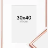 Ramme Scandi Rosaguld 30x40 cm - Passepartout Hvid 18x27 cm