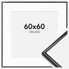 Ramme Scandi Sort 60x60 cm - Passepartout Hvid 45x45 cm