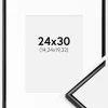 Ramme Scandi Sort 24x30 cm - Passepartout Hvid 6x8 inches