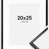 Ramme Scandi Sort 20x25 cm - Passepartout Hvid 15x20 cm