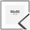 Ramme Scandi Sort 50x50 cm - Passepartout Hvid 35x35 cm