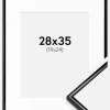 Ramme Scandi Sort 28x35 cm - Passepartout Hvid 20x25 cm