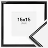 Ramme Scandi Sort 15x15 cm - Passepartout Hvid 10x10 cm