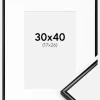 Ramme Scandi Sort 30x40 cm - Passepartout Hvid 18x27 cm