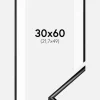 Ramme Scandi Sort 30x60 cm - Passepartout Hvid 22,7x50 cm