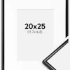 Ramme Scandi Sort 20x25 cm - Passepartout Hvid 5x7 inches