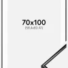 Ramme Scandi Sort 70x100 cm - Passepartout Hvid 59,4x84 cm (A1)