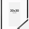 Ramme Scandi Sort 20x30 cm - Passepartout Hvid 10x20 cm