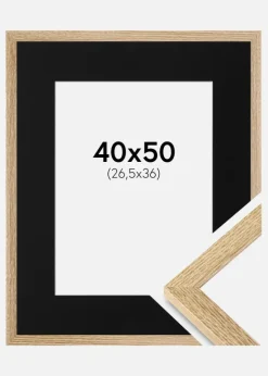 Ramme Selection Eg 40x50 cm - Passepartout Sort 27,5x37 cm