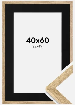 Ramme Selection Eg 40x60 cm - Passepartout Sort 30x50 cm